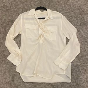 Equipment Silk Tie up blouse size small